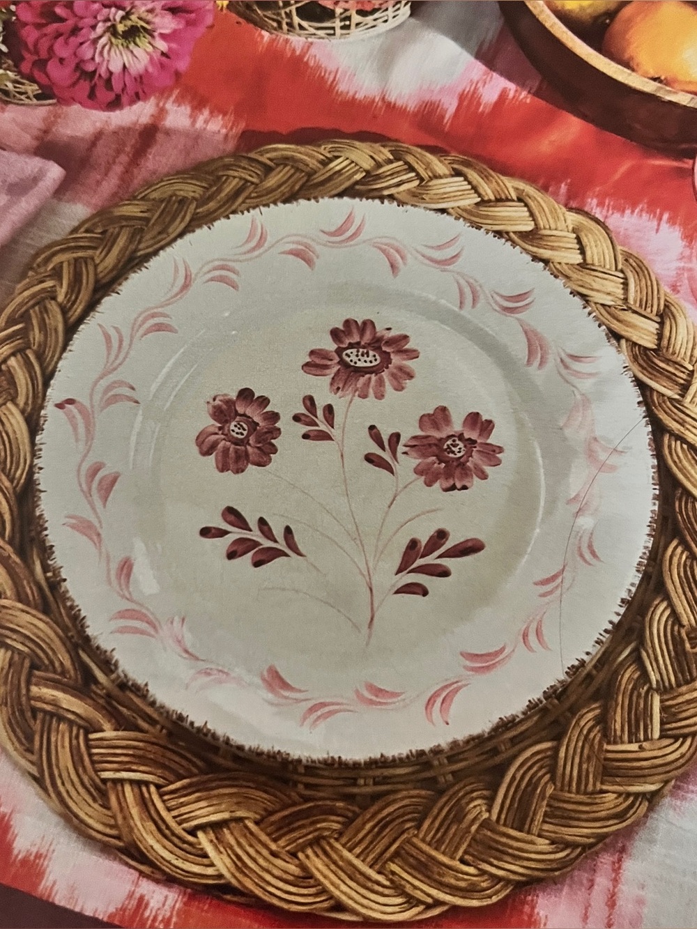 Wicker chargers set of 6